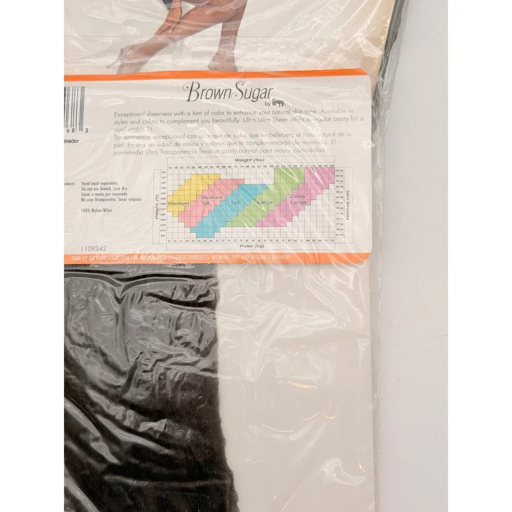 Brown Sugar by Leggs Ultra Ultra Sheer Pantyhose 2pk Off Black Queen XL 04468